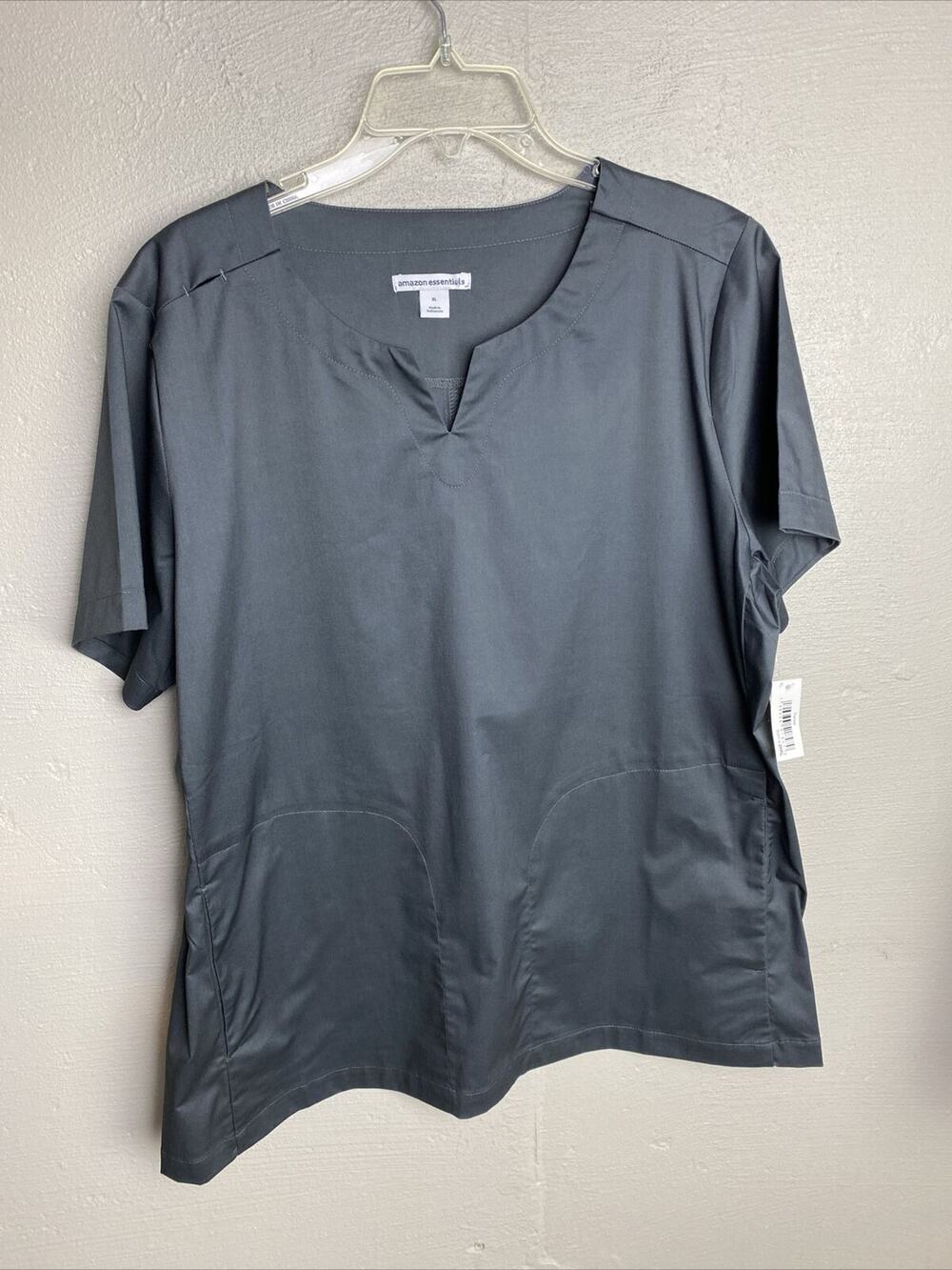 Amazon Essentials Scrub Top Size 6X Black V Neck SCRUB MEDICAL UNIFORM